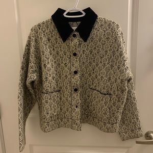 Sandro Lurex tweed jacket with contrast collar